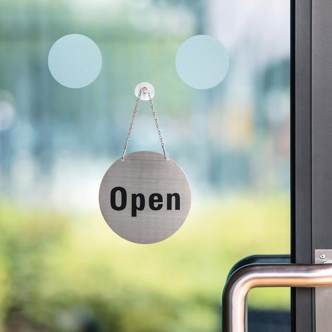 Vogue Stainless Steel Open & Closed Door Sign - U065