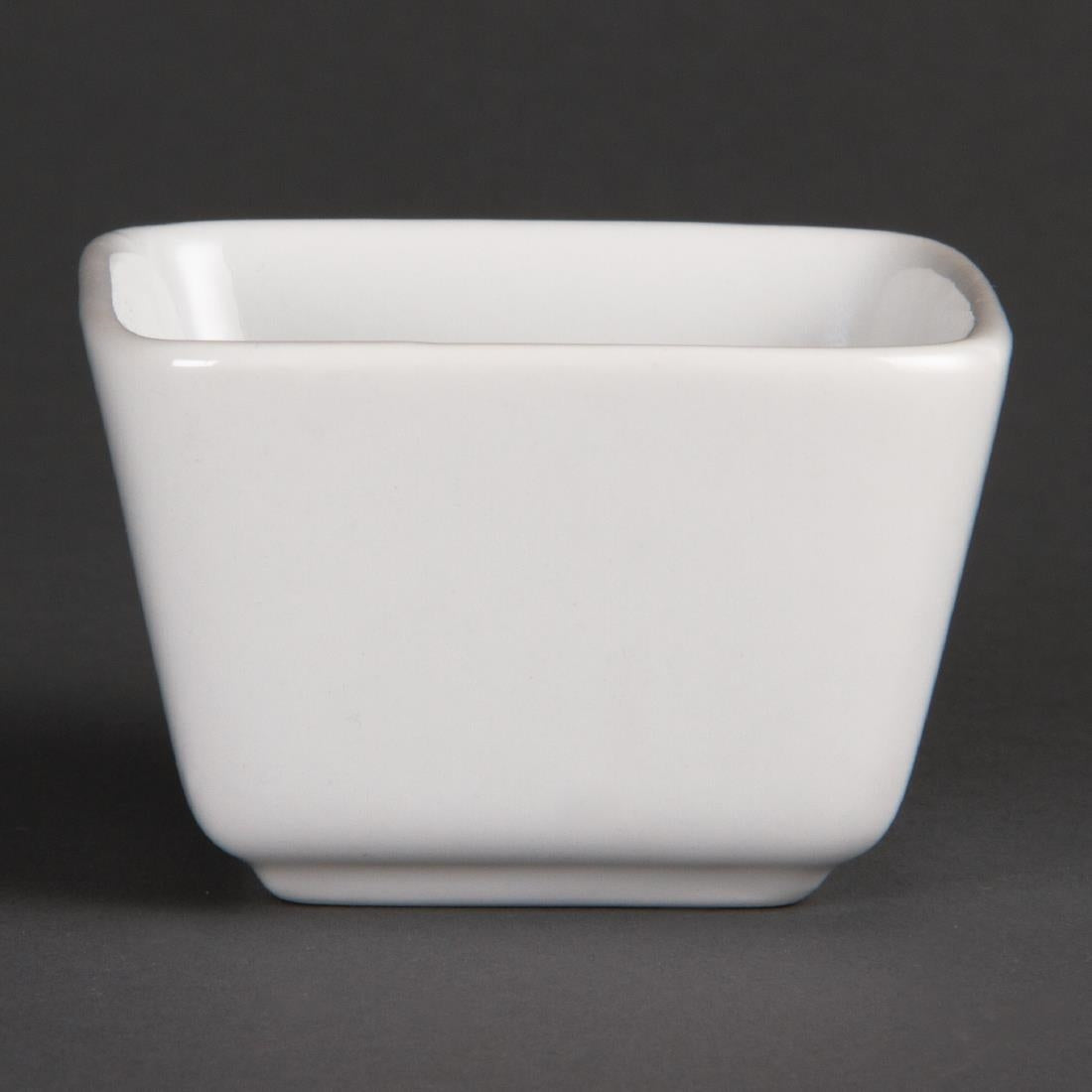 Olympia Whiteware Tall Square Mini Dishes 75mm (12 Pack) - U178