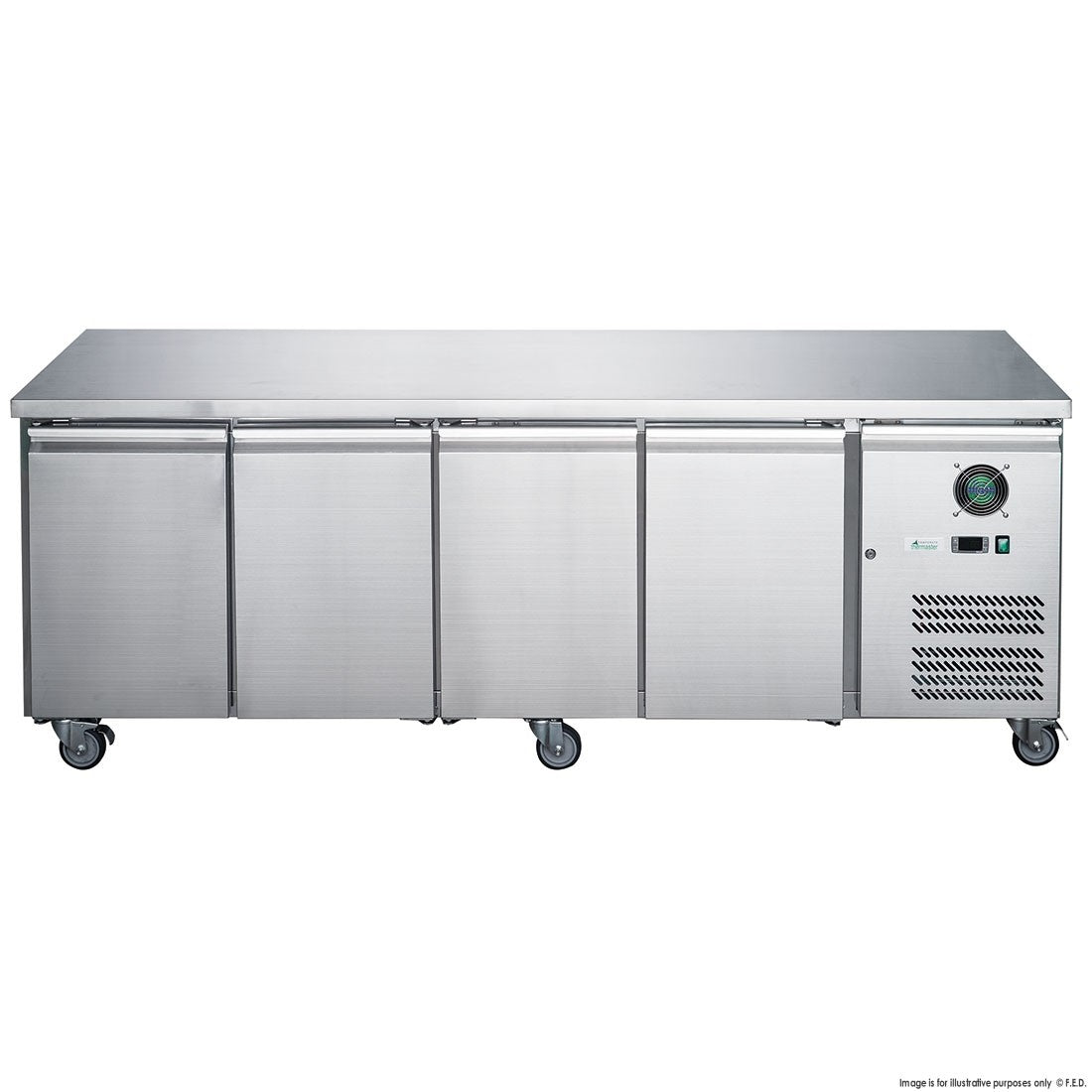 FED-X S/S Four Door Bench Fridge XUB6C22S4V