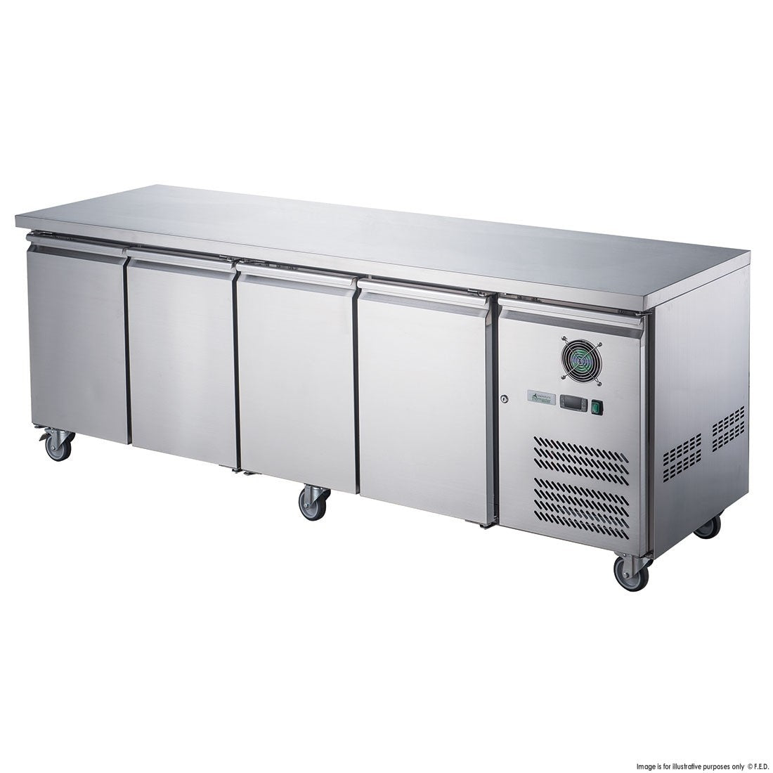 FED-X S/S Four Door Bench Fridge XUB6C22S4V