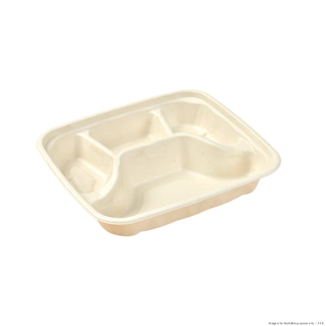 PakMax Sugarcane Small 4-Compartment Food Container - FC-41-S