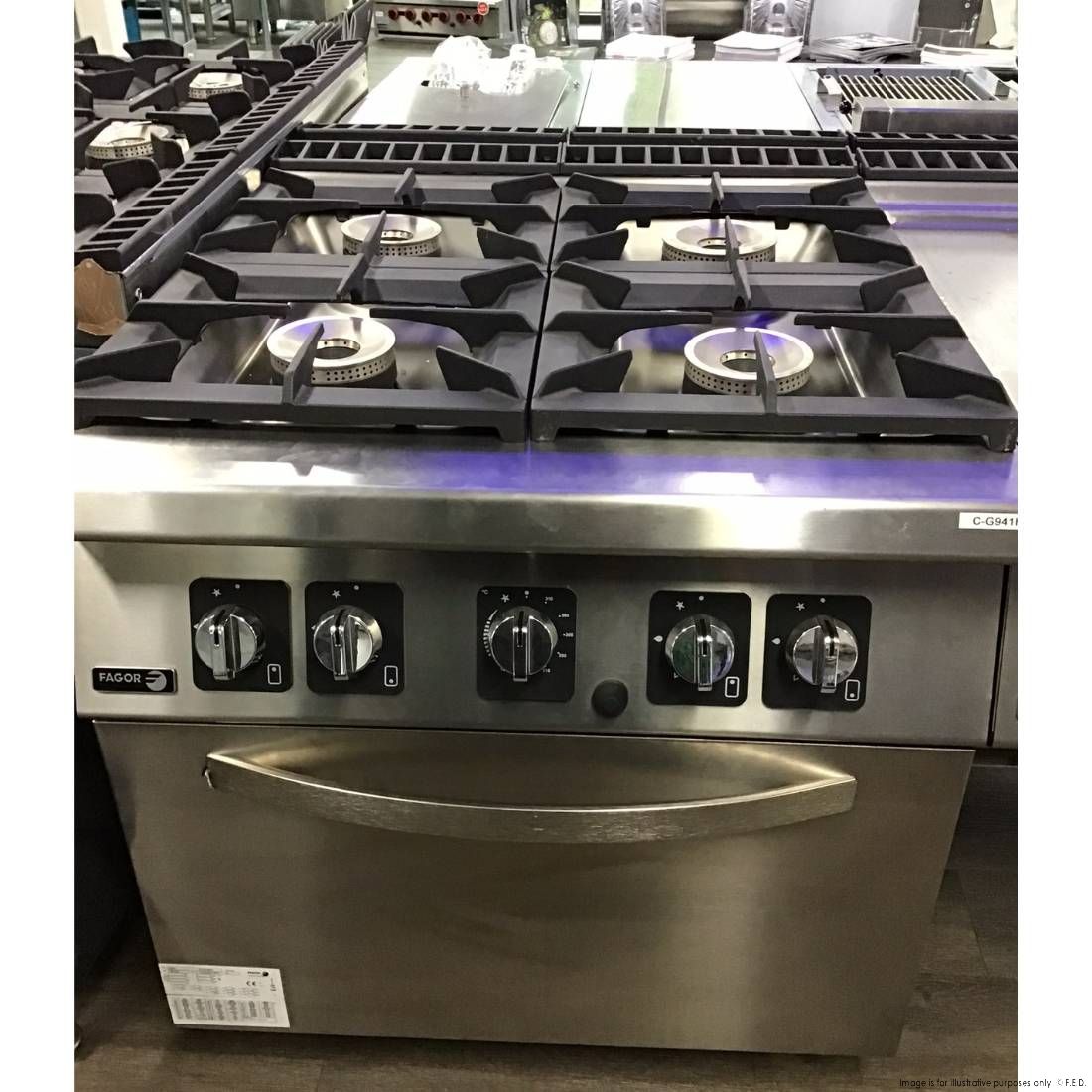 CLEARANCE - Fagor Kore 900 Series Gas 4 Burner with Gas Oven - C-G941H-VIC938