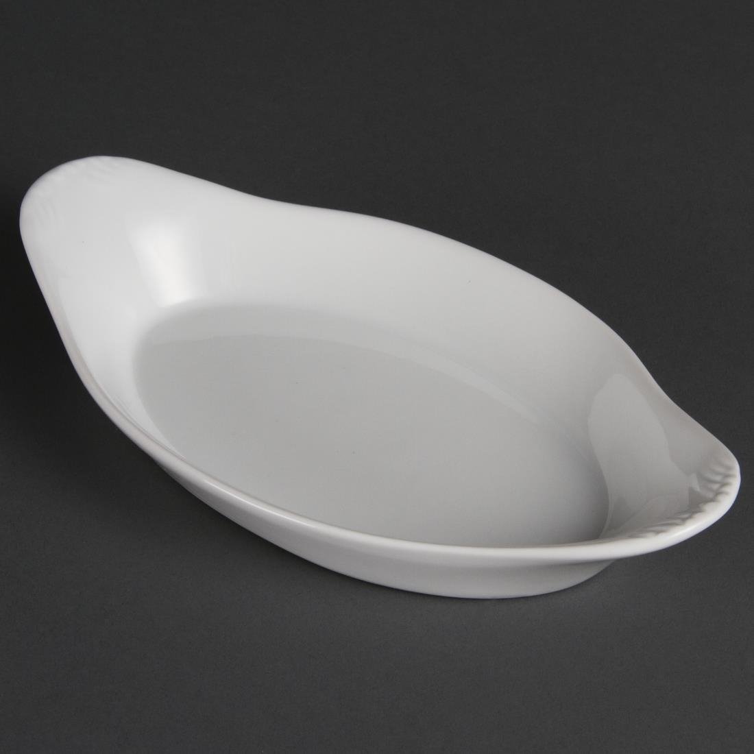 Olympia Whiteware Oval Eared Dishes 229 x 127mm (6 Pack) - W427