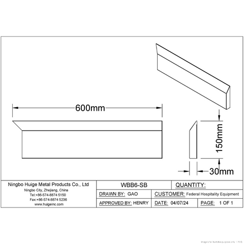 Modular Systems Modular System Splashback Extension For Premium 600 Series Bench WBB6-SB