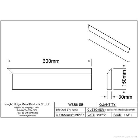 Modular Systems Splashback Extension For Premium 600 Series Bench WBB6-SB