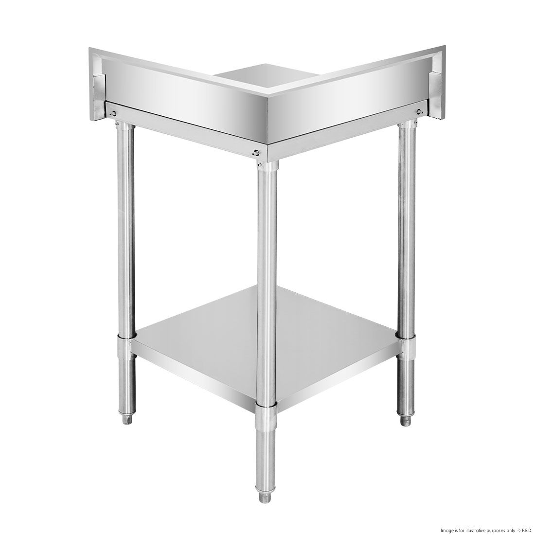 Modular Systems Corner Workbench With 150Mm Splashback & Undershelf WBCB6-0600/A