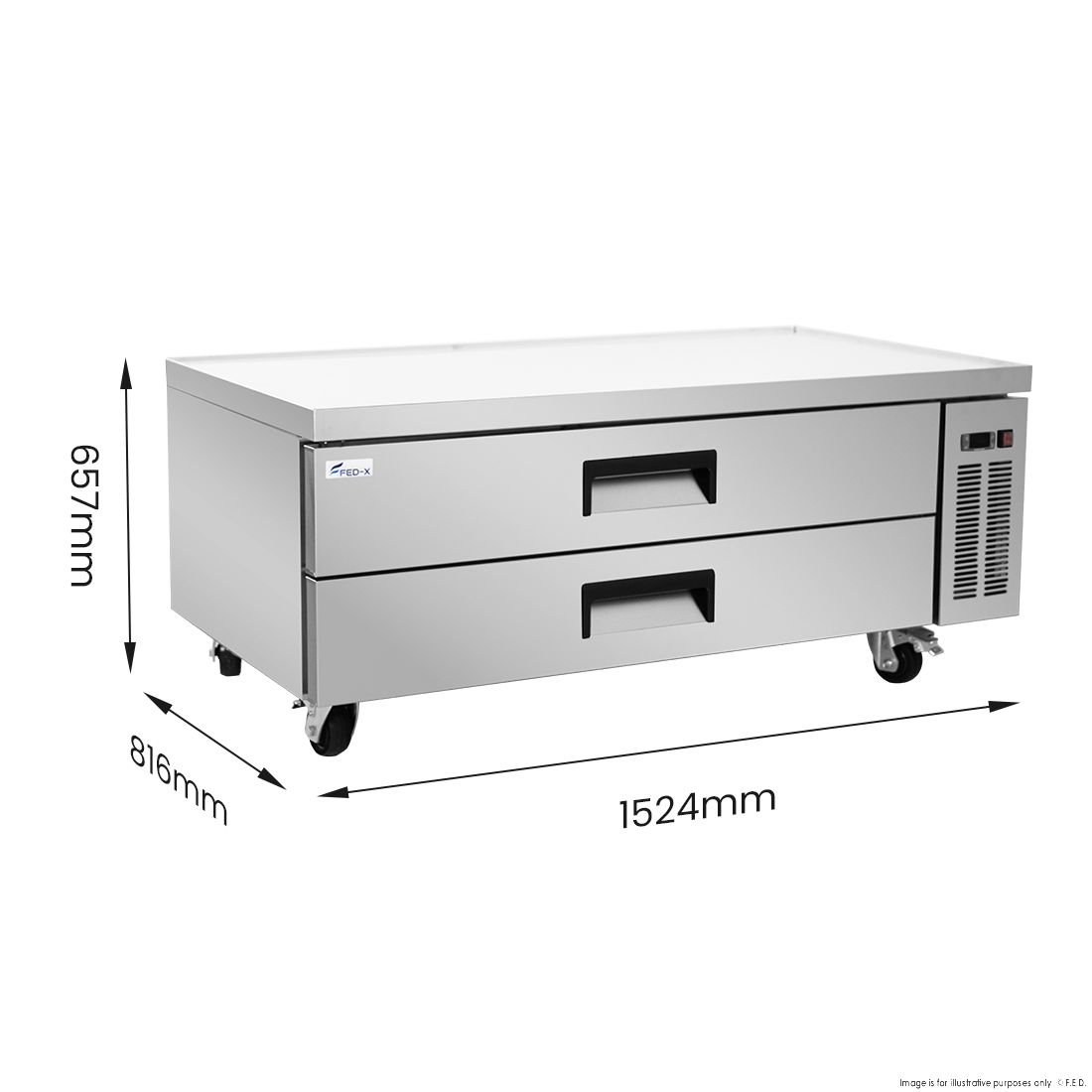 FED-X Chef Base Refrigeratied Drawer Bench 360L XCB-60
