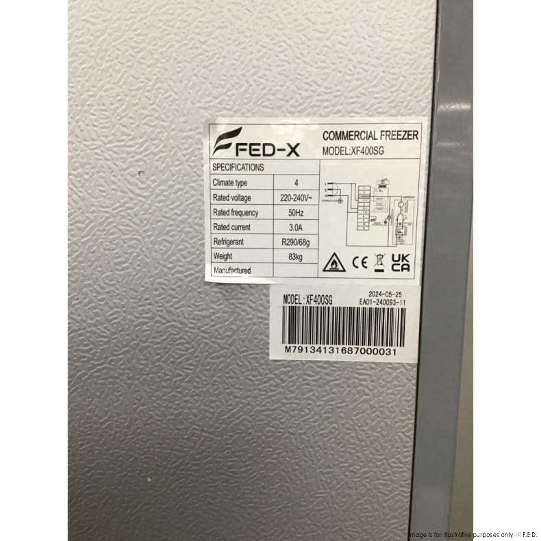 2NDs: FED-X 340L Single Glass Door Freezer - Xf400sg-VIC716