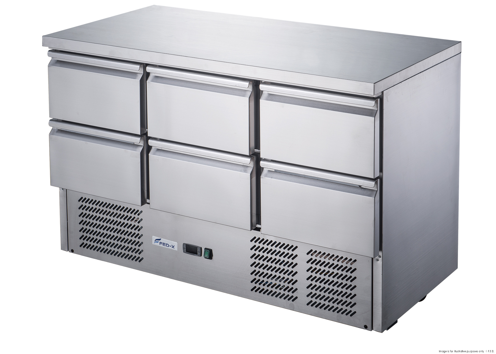FED-X Six Drawer Salad Prep Fridge XGNS1300D-6D