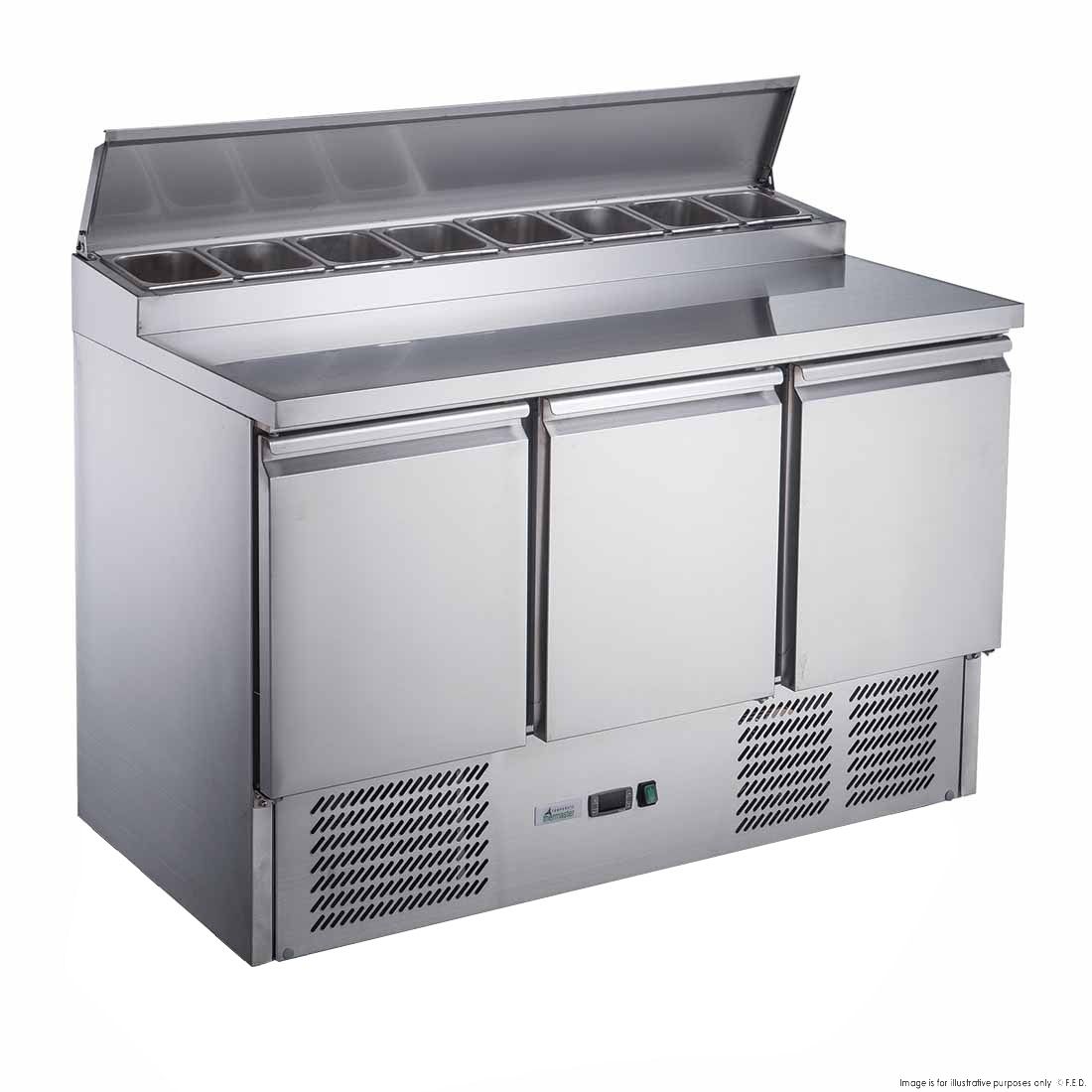 FED-X Three Door Salad Prep Fridge XGNS1300D