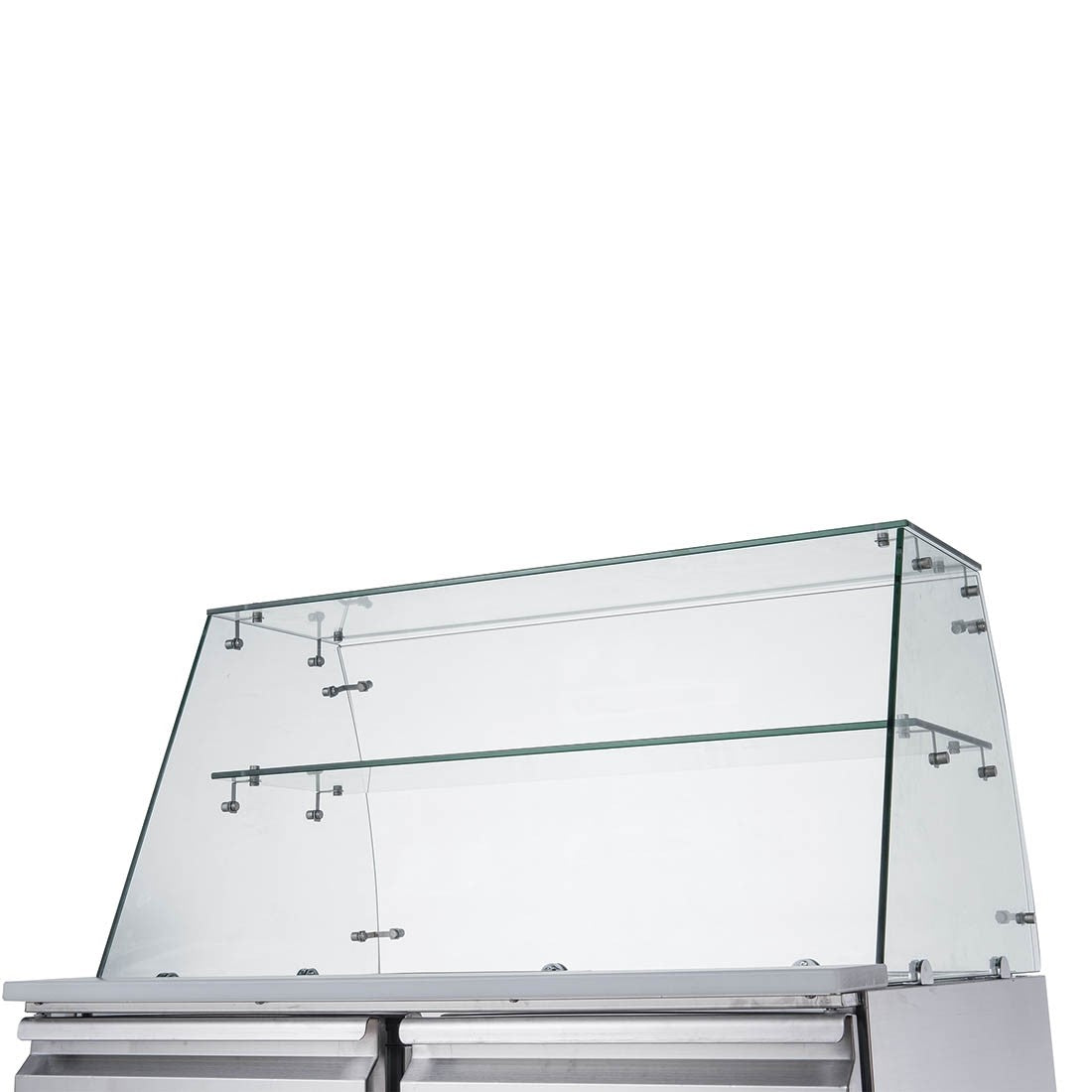 FED-X Two Door Salad Prep Fridge With Square Glass Top XS900GC