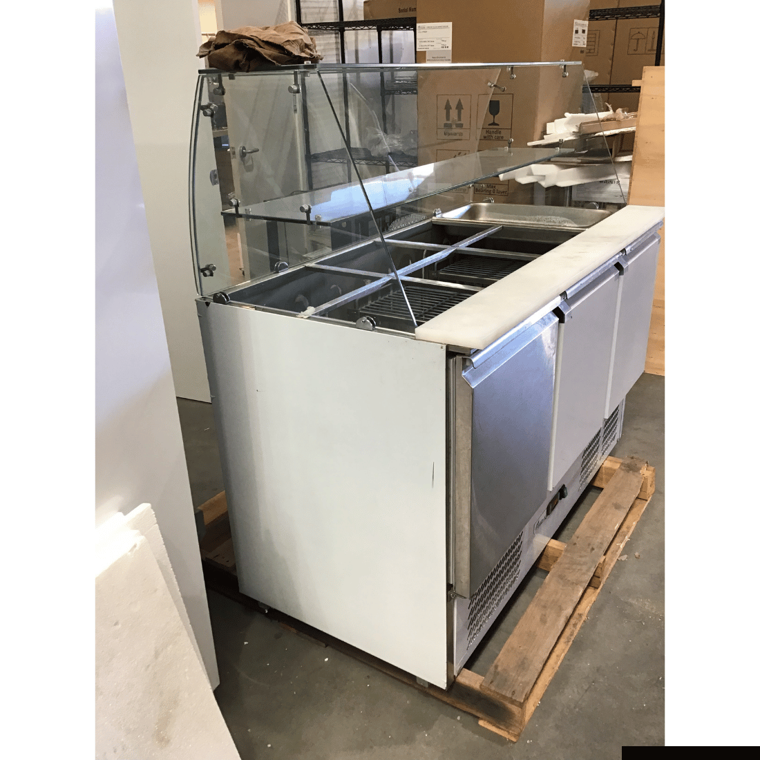 2NDs: FED-X Three Door Salad Prep Fridge with Glass Top - XS903GC-QLD374