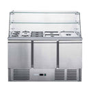 FED-X Three Door Salad Prep Fridge With Glass Top XS903GC