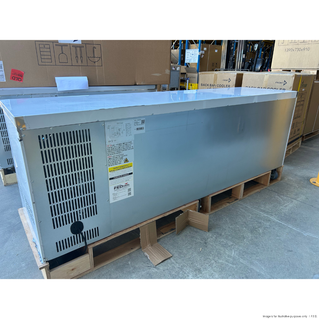 CLEARANCE - FED-X S/S Four Door Bench Fridge - XUB6C22S4V-QLD120