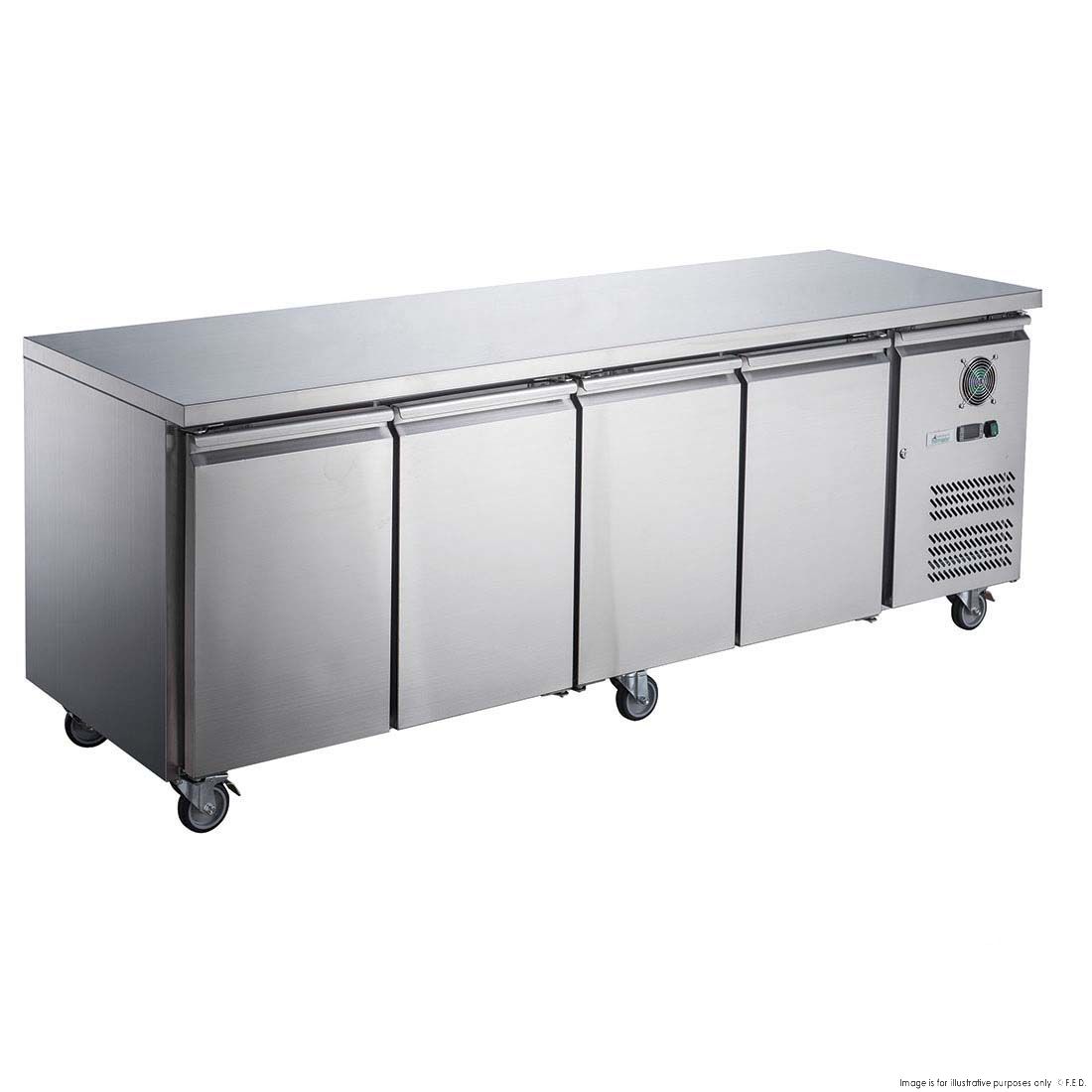 CLEARANCE - FED-X S/S Four Door Bench Fridge - XUB6C22S4V-QLD120