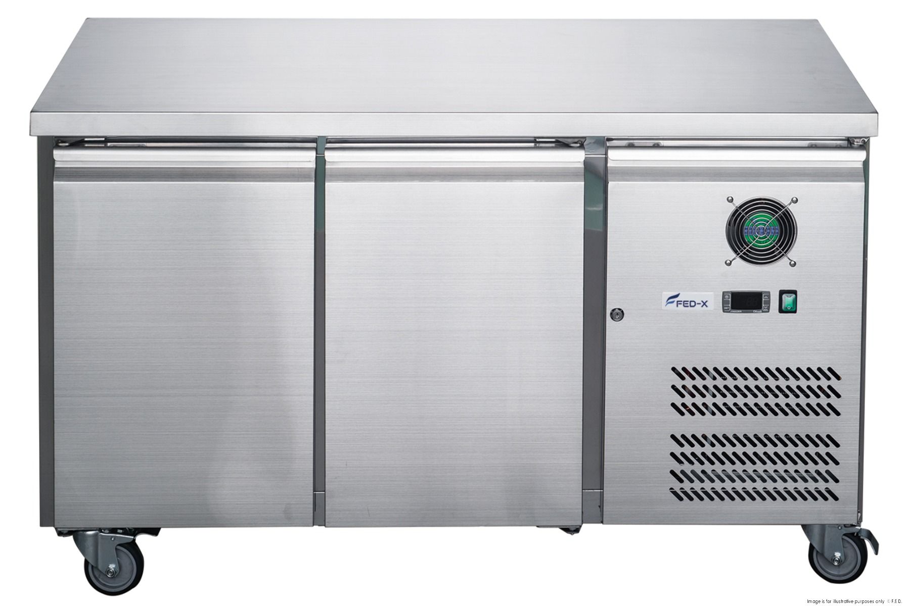 FED-X S/S Two Door Bench Freezer XUB6F13S2V