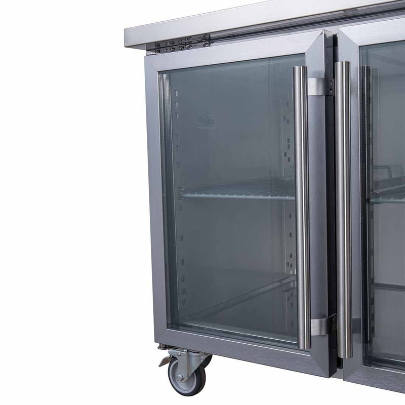 FED-X Four Glass Door Bench Fridge XUB7C22G4V