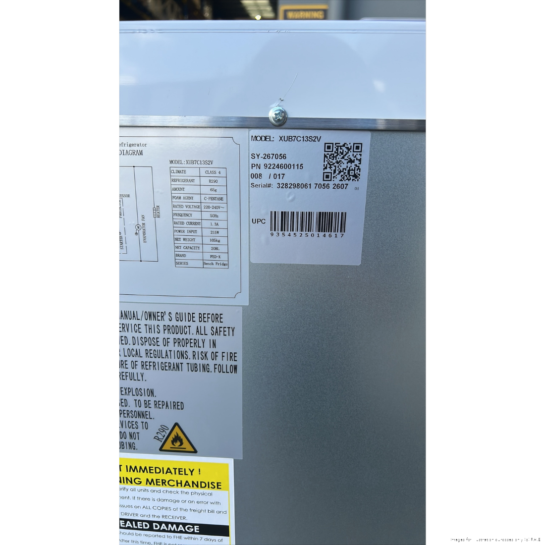 CLEARANCE - FED-X S/S Two Door Bench Fridge - XUB7C13S2V-QLD127