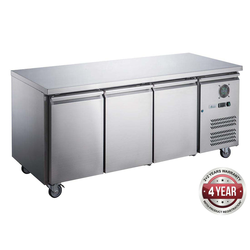 FED-X S/S Three Door Bench Freezer XUB6F18S3V