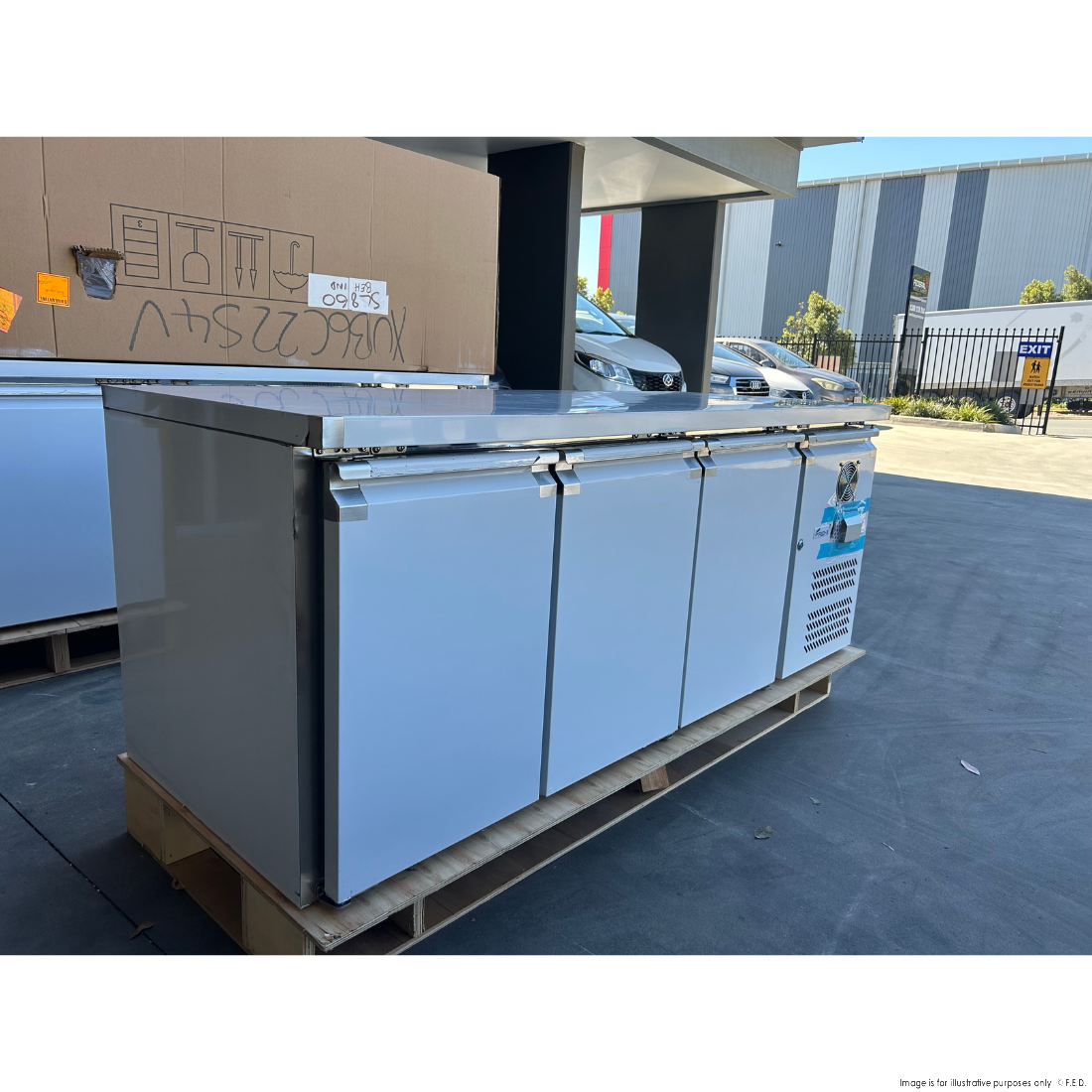 CLEARANCE - FED-X S/S Three Door Bench Fridge - XUB7C18S3V-QLD119