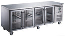 FED-X Four Glass Door Bench Fridge XUB7C22G4V