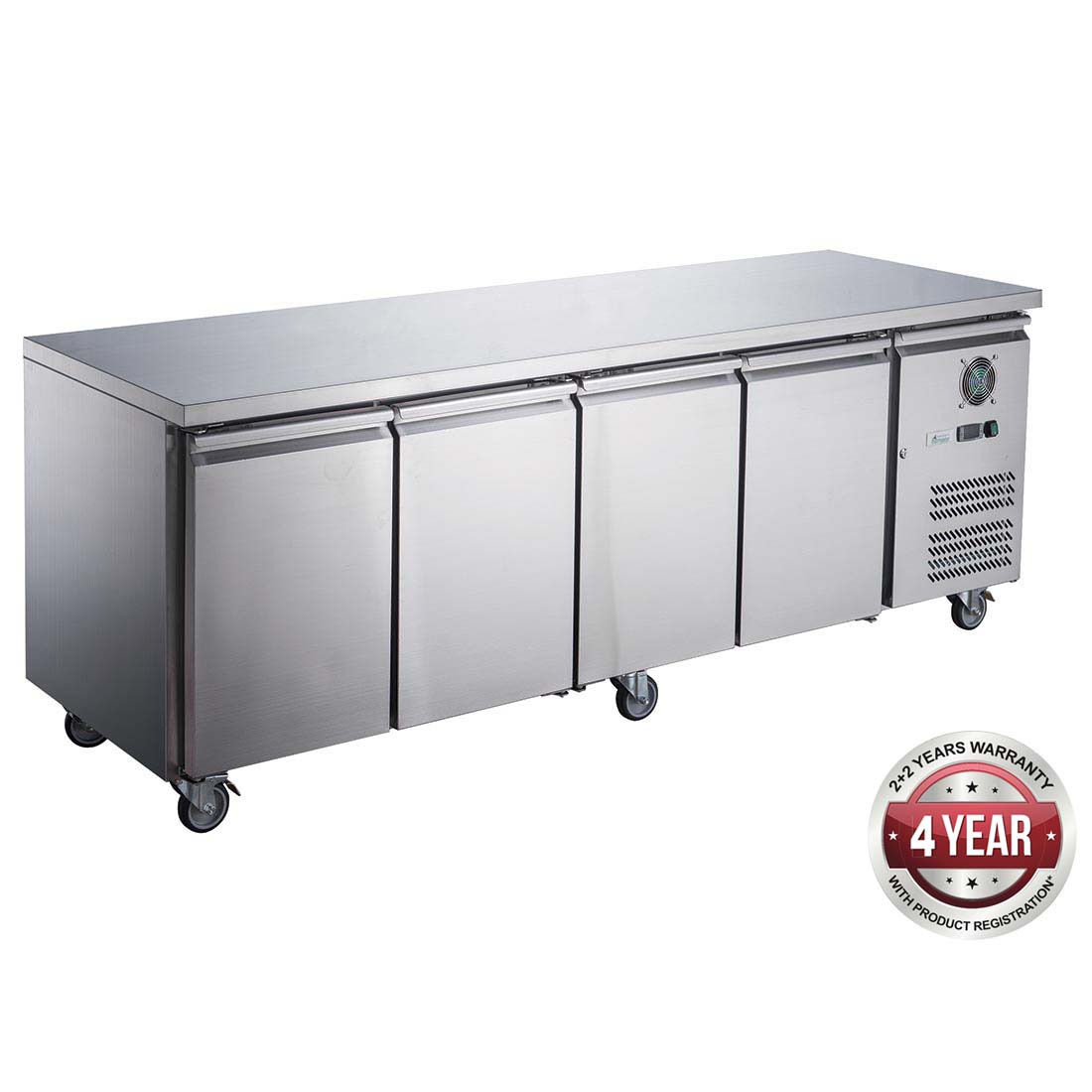 FED-X S/S Four Door Bench Fridge XUB7C22S4V