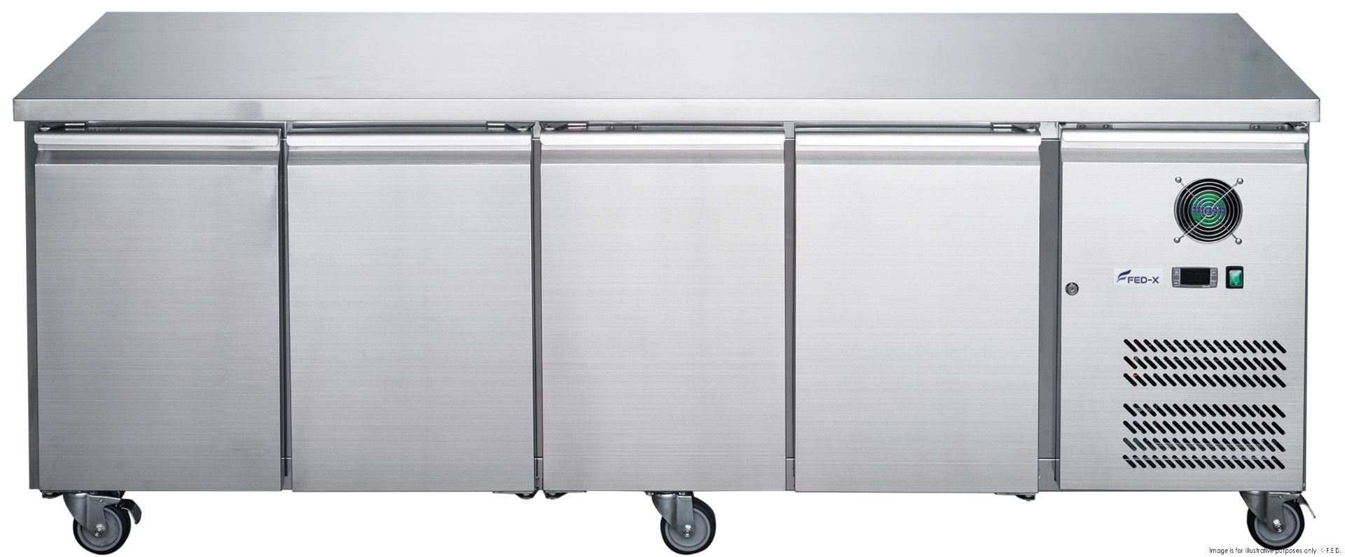 CLEARANCE - FED-X S/S Four Door Bench Fridge - XUB7C22S4V-NSW2165