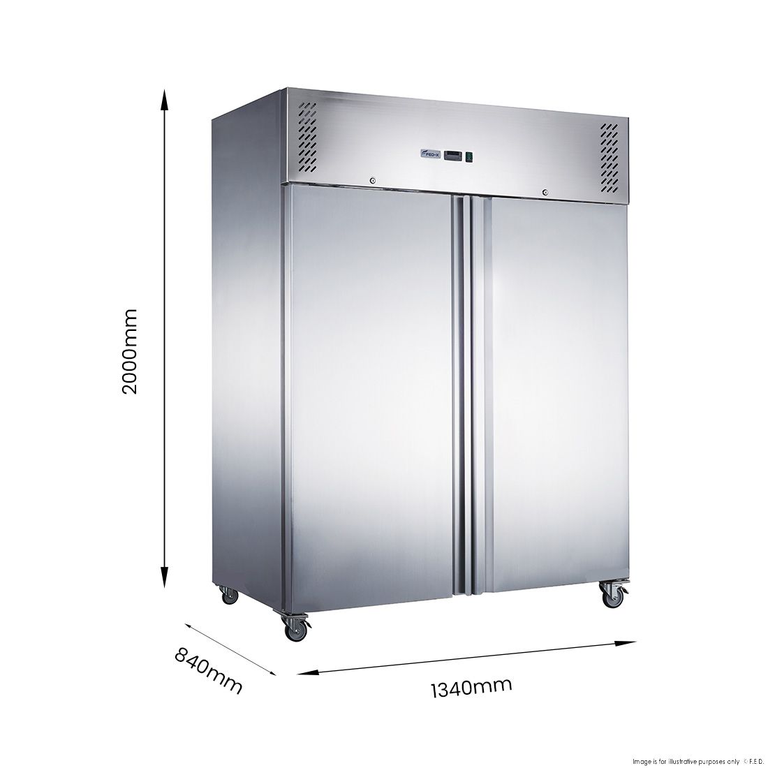 FED-X S/S Double Door Upright Fridge XURC1200SFV