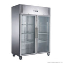 FED-X S/S Two Full Glass Door Upright Fridge XURC1410G2V