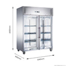 FED-X S/S Two Full Glass Door Upright Fridge XURC1200G2V