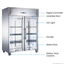 FED-X S/S Two Full Glass Door Upright Fridge XURC1200G2V