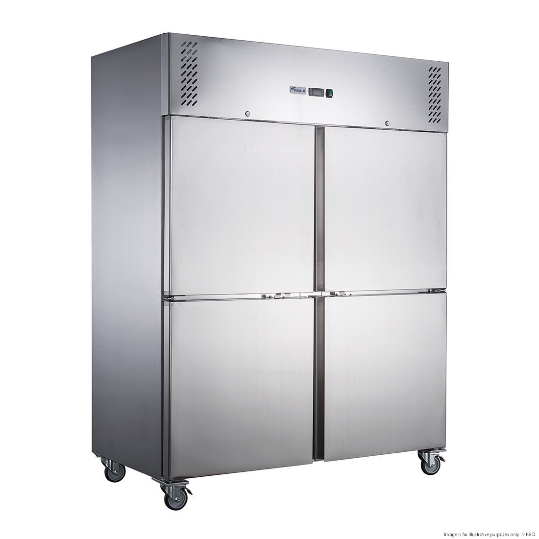 CLEARANCE - FED-X S/S Split Four-Door Upright Fridge - XURC1200S2V-QLD121