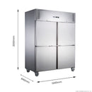FED-X S/S Four Door Upright Fridge XURC1200S2V