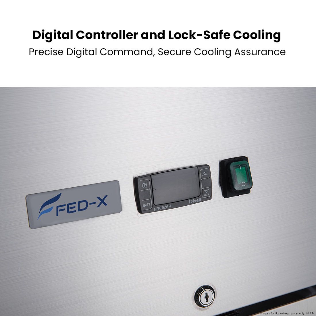 FED-X S/S Two Full Glass Door Upright Freezer XURF1410G2V