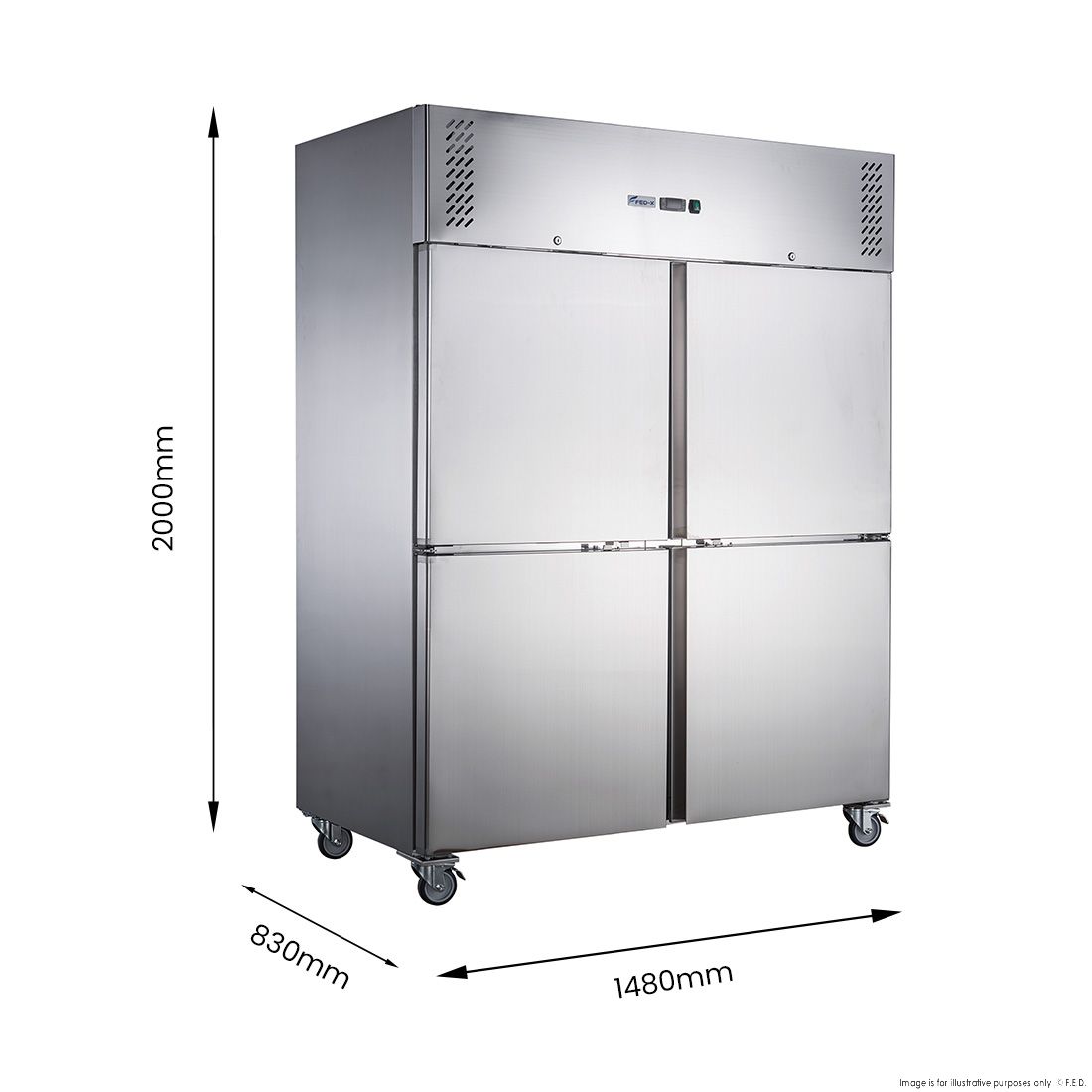 FED-X S/S Four Door Upright Fridge XURC1410S2V