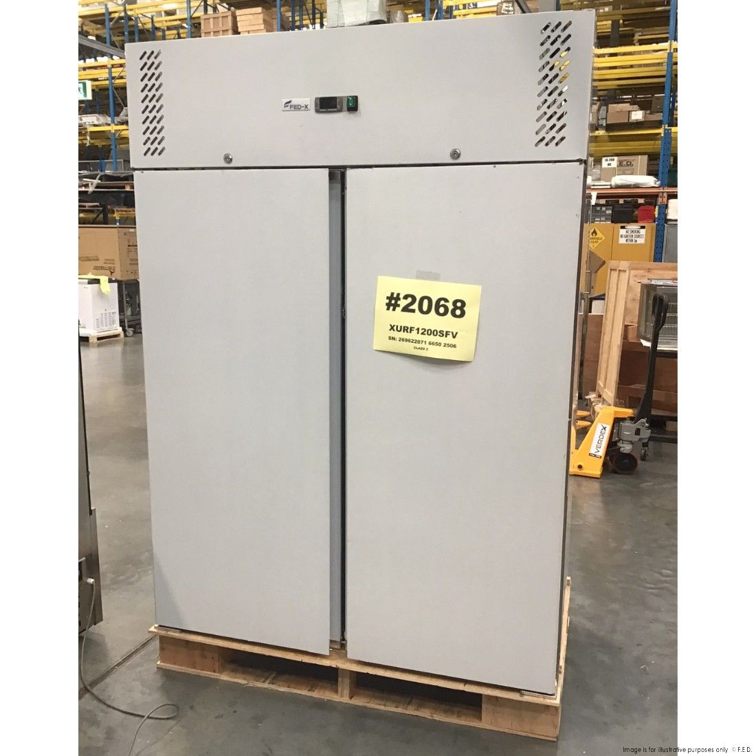 Ex-Showroom: FED-X S/S Two Full Door Upright Freezer - XURF1200SFV-NSW2068