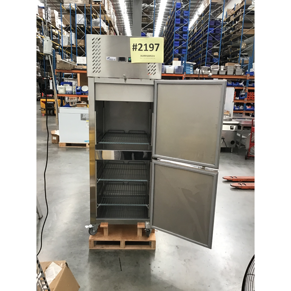 CLEARANCE - FED-X S/S Two half Door Upright Freezer - XURF600S1V-NSW2197