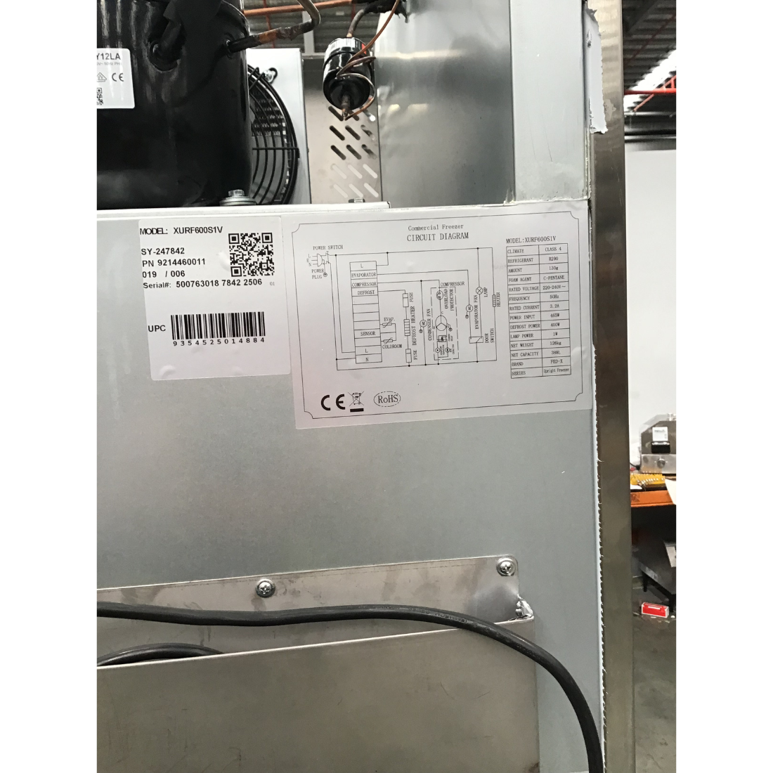 CLEARANCE - FED-X S/S Two half Door Upright Freezer - XURF600S1V-NSW2197