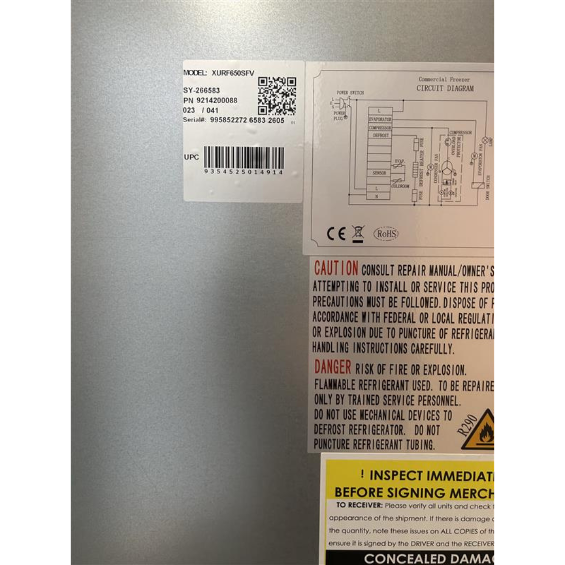 CLEARANCE - FED-X S/S Single Door Upright Freezer - XURF650SFV-QLD150