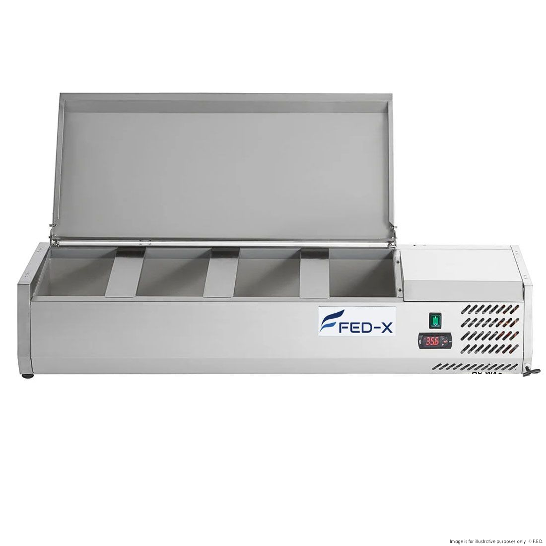 FED-X Salad Bench With Stainless Steel Lid XVRX1200/380S