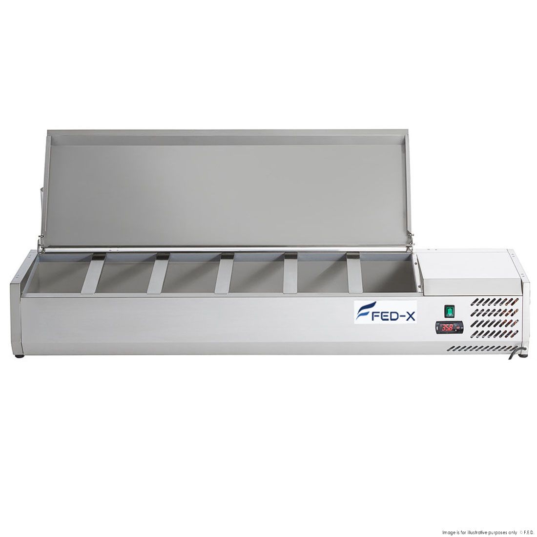 FED-X Salad Bench With Stainless Steel Lid XVRX1500/380S