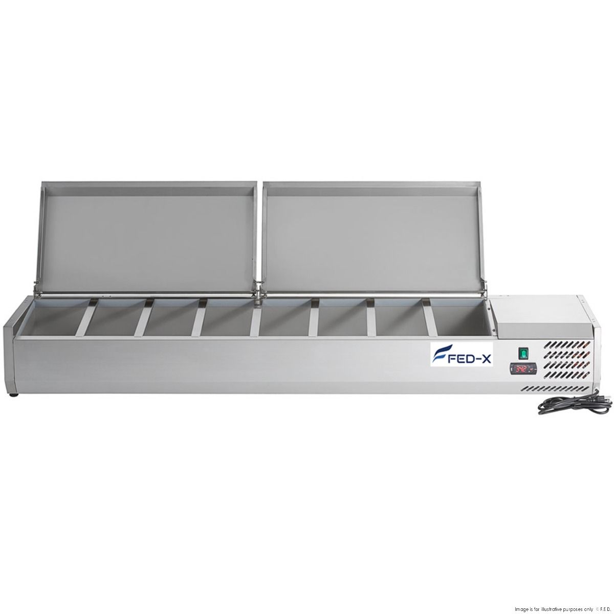 FED-X Salad Bench With Stainless Steel Lids XVRX2000/380S