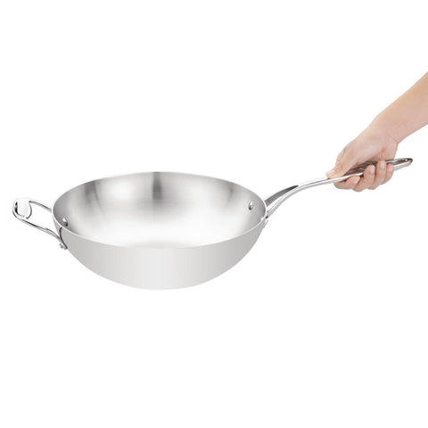 Vogue Tri Wall Wok Flat Base 300mm - Y261