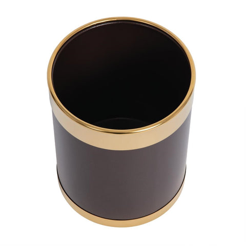 Bolero Waste Paper Bin with Gold Rim - Y804