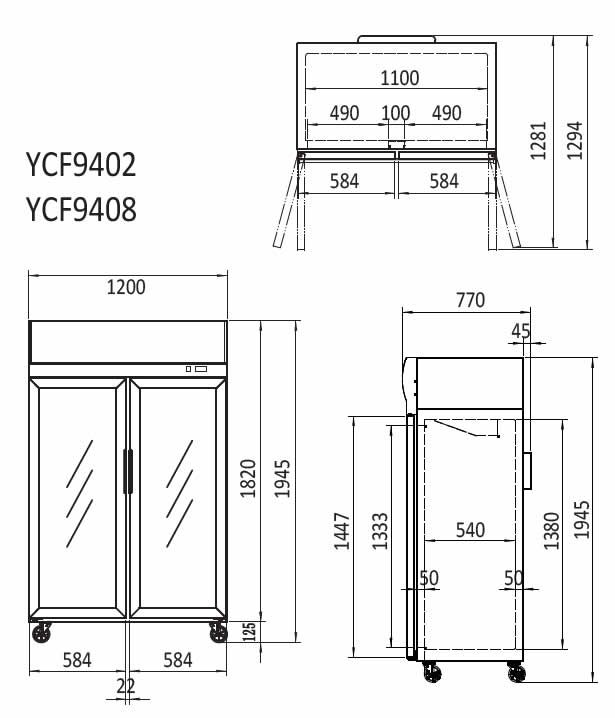 Atosa Double Glass Door Lightbox Freezer