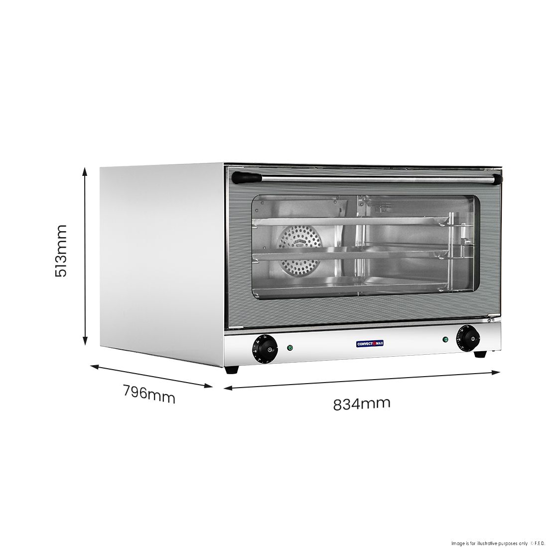 ConvectMax Heavy Duty Stainless Steel 240V/15A Convection Oven YXD-8A-3E