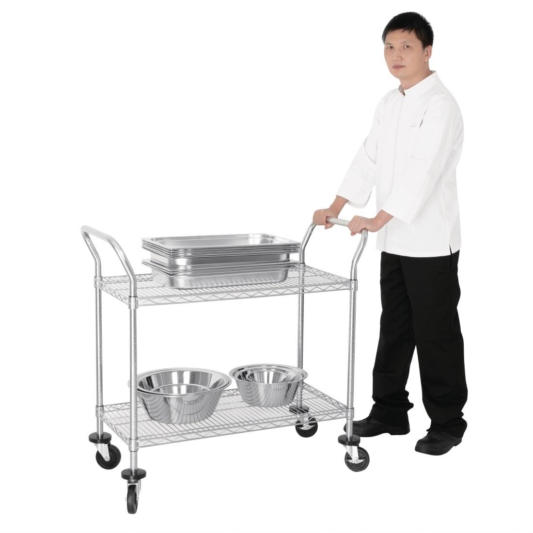 Vogue Chrome 2 Tier Wire Trolley