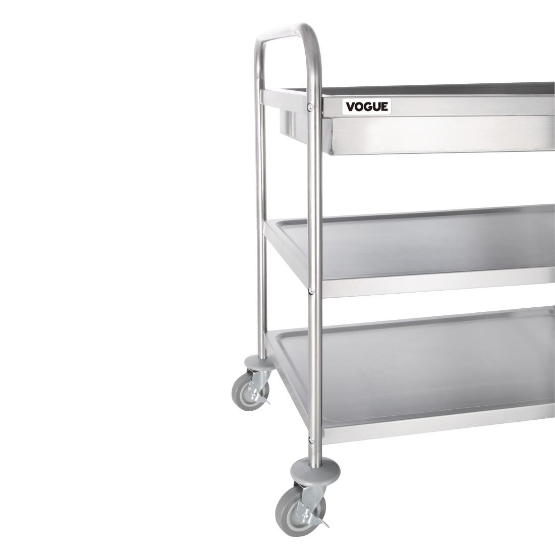 Vogue Stainless Steel 3 Tier Deep Tray Clearing Trolley