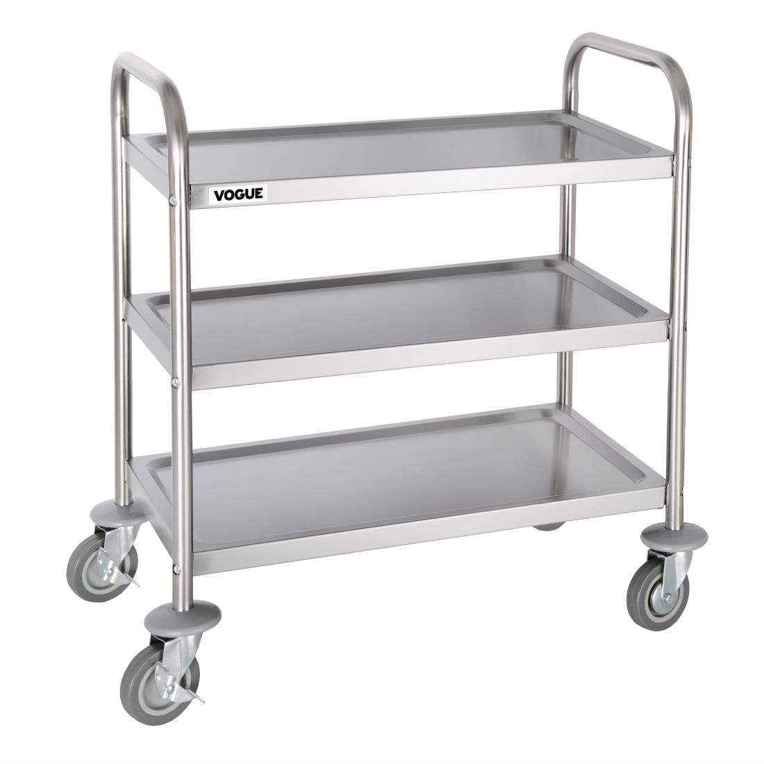 Vogue Stainless Steel 3 Tier Clearing Trolley Small