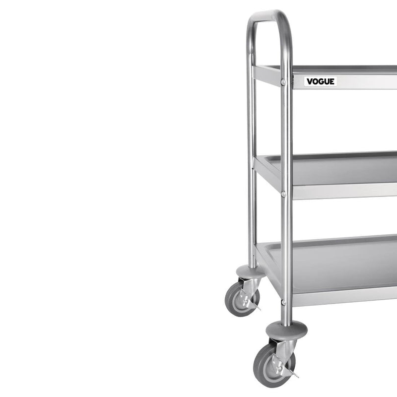 Vogue Stainless Steel 3 Tier Clearing Trolley Small